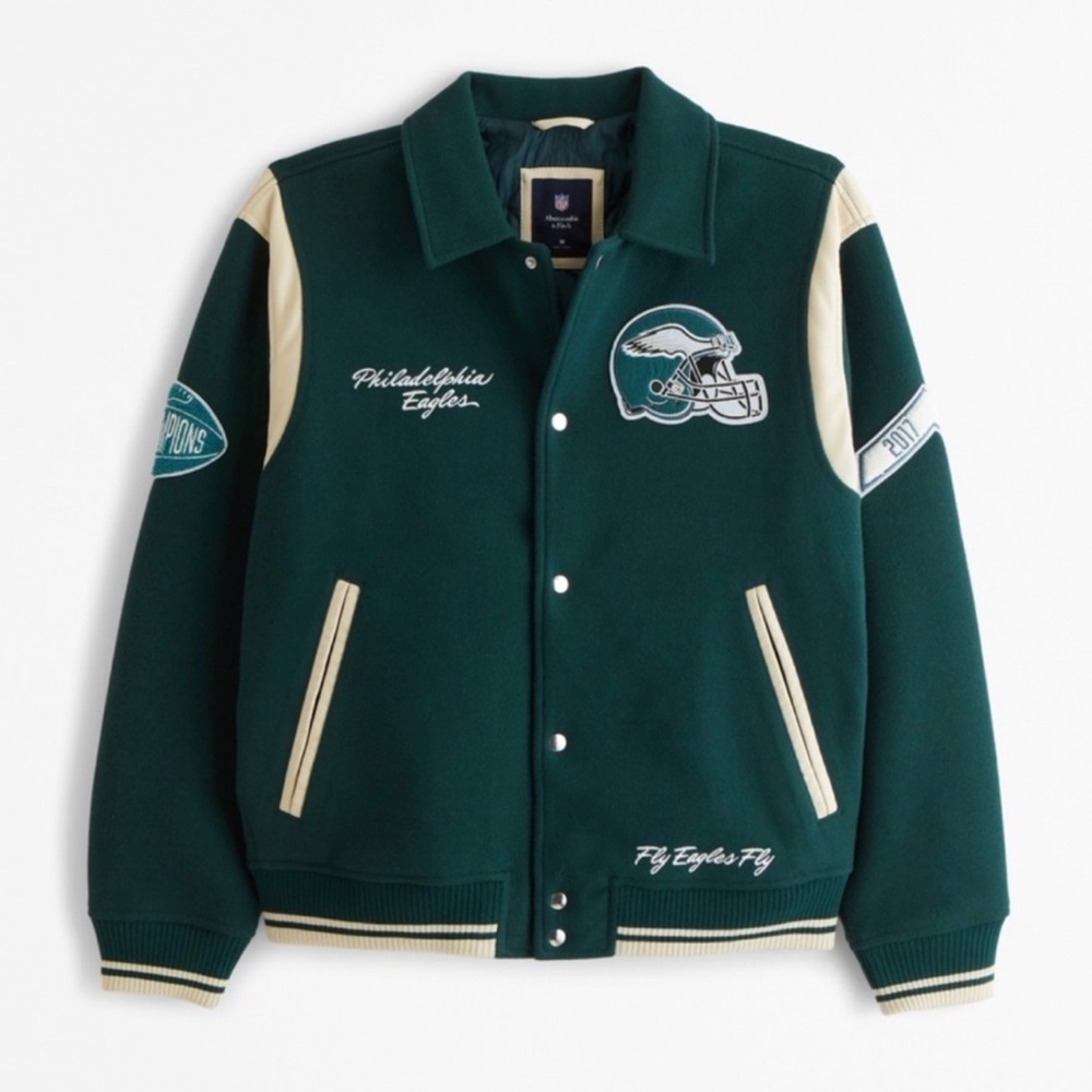 NFL Philadelphia Eagles Abercrombie Varsity Bomber Jacket